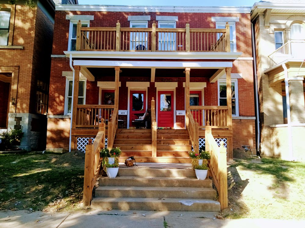 Historic porch build for Ins & Outs Home Repair, LLC in Madison County, IL