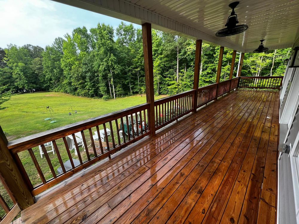 Make your deck and patios look brand new after the winter weather. It will really make your backyard pop! for Superior Xterior Pressure Wash LLC in Raleigh, North Carolina