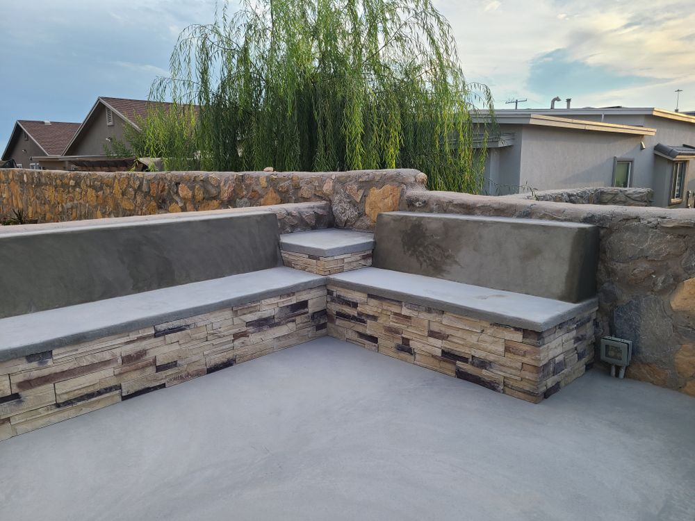 Residential Concrete Bench for ADM Landscaping & Irrigation LLC in El Paso,  TX