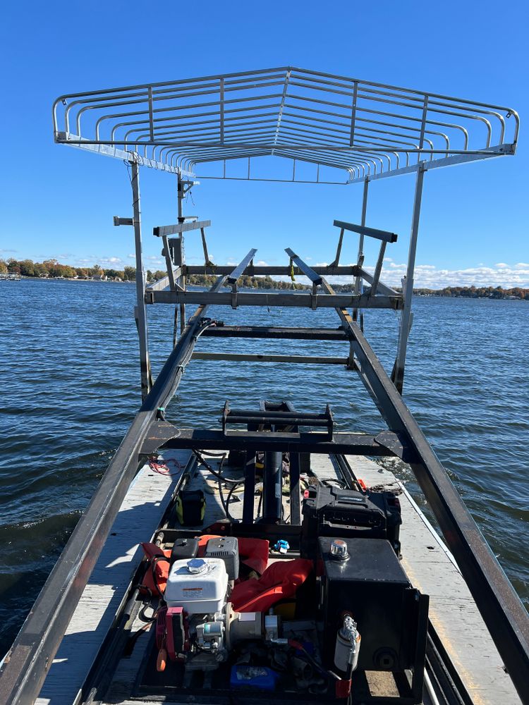 Boat lift Installation for Wagner's Lift and Dock Shop LLC in Watervliet, MI