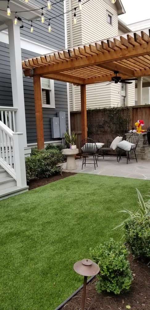 We can help you create the perfect outdoor living space with our patio design and construction services. Let us transform your yard into a beautiful, functional area for entertaining family and friends. for Red River Landscape & Design in Sealy,  TX