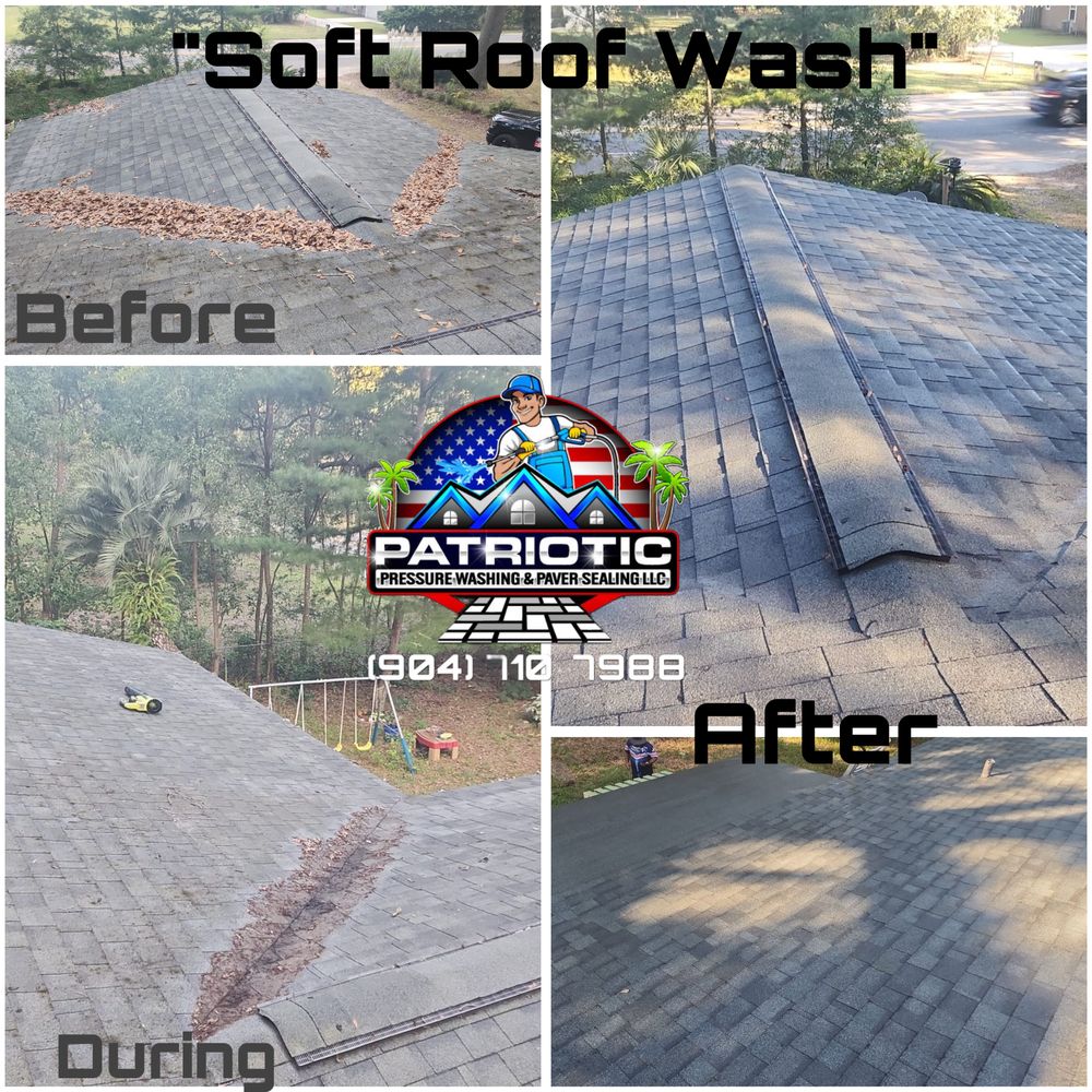 Soft Roof Wash for Patriotic Pressure Washing & Paver Sealing in Green Cove Springs, FL