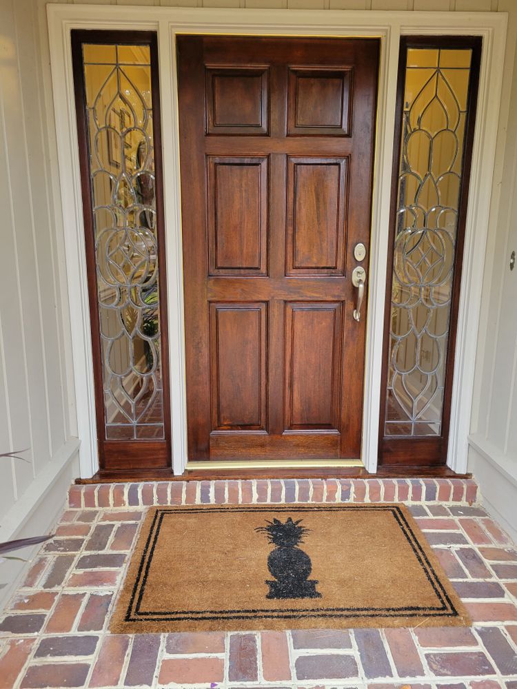Front doors re-stain  for Bocanegra Painting LLC  in Savannah, GA