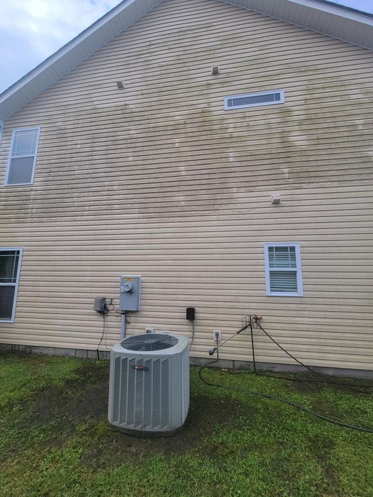 Our professional pressure washing service uses high-powered equipment to blast away dirt, grime, and buildup from your home's exterior surfaces for a cleaner and more attractive appearance. for A&A Property Maintenance in Jacksonville, NC