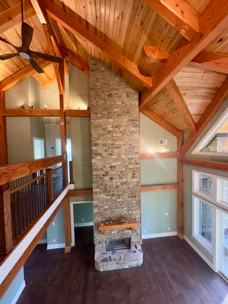 Mountain Style Timber Frame for Emfinger Custom Builders LLC in Pine Mountain, GA