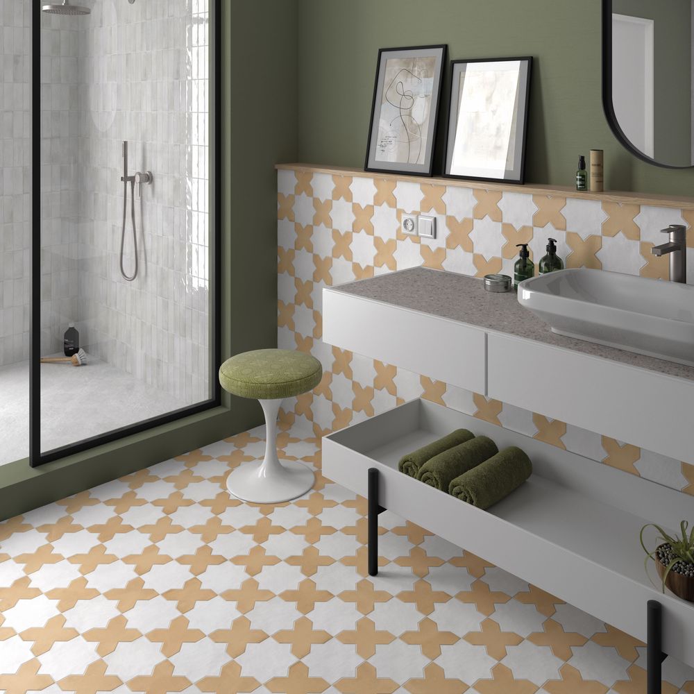 Porcelain tile design and pattern for JA Design Studio LLC in Anaheim, CA