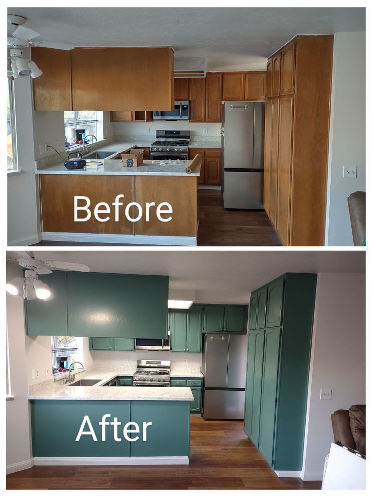 Transform your home with our Kitchen and Cabinet Refinishing service, offering expert craftsmanship that revitalizes old cabinets with a fresh, stylish finish. Enhance durability and upgrade aesthetics without the cost of replacement. for West Coast Painting in Running Springs, CA