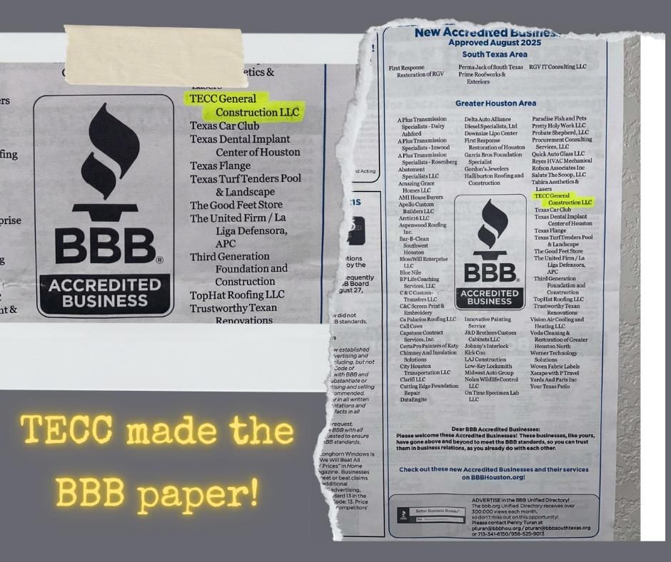 All Photos for TECC Roofing & Renovations in Harris County, TX