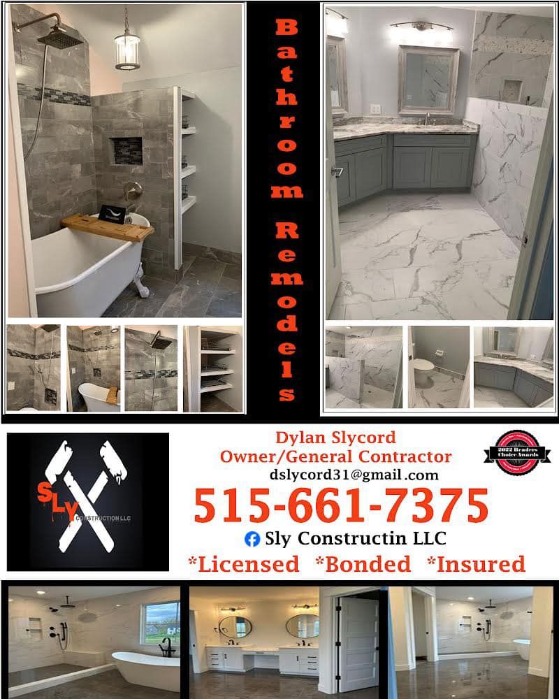 Transform your outdated bathroom into an oasis of relaxation with our comprehensive Bathroom Renovation service. From design to installation, we handle every step to bring your dream bathroom to life. for Sly Construction LLC in Newton, IA