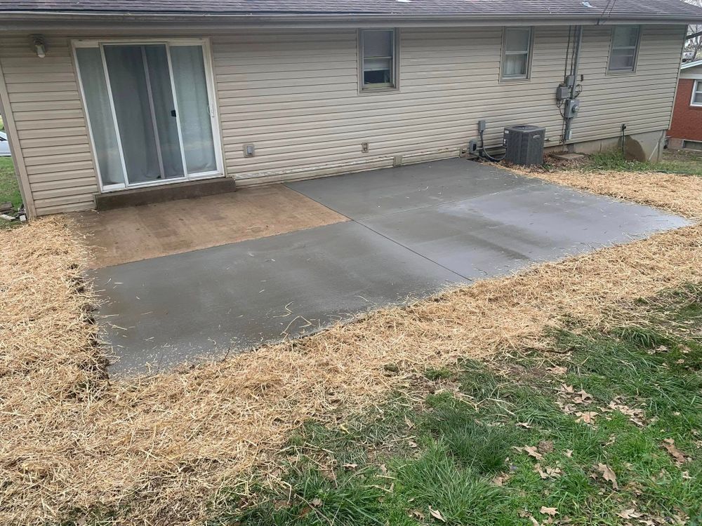 Transform your outdoor space with our Patio Design & Installation service, offering custom concrete patios that enhance beauty and functionality. Enjoy durable craftsmanship tailored to complement your home's unique style. for MidWest Concrete in Benton, MO