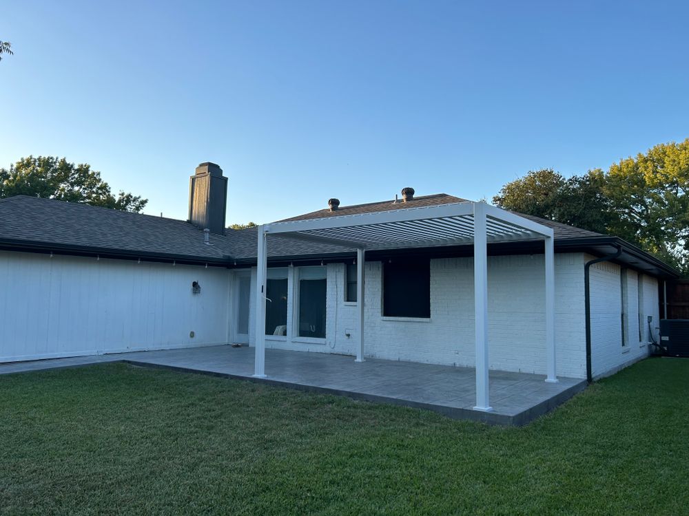 September concrete work and pergola install  for JM Concrete in Dallas, TX