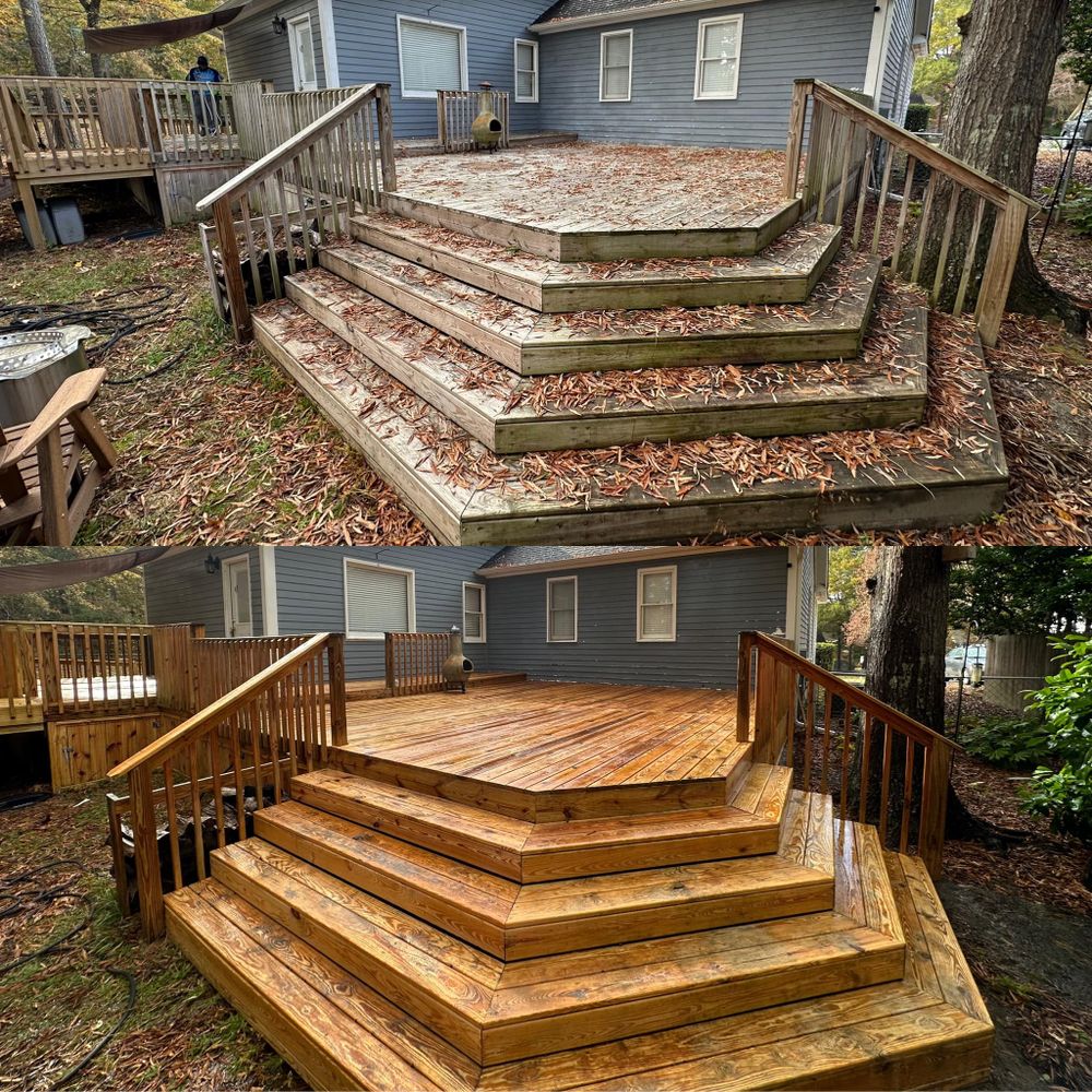 We specialize in decks and patios, cleaning them to like-new condition with our professional pressure-washing services. for Palmetto Pride Softwash in Lexington, SC