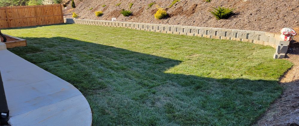 Sod installation  for C4 TrueVision Renovations in Asheville, NC