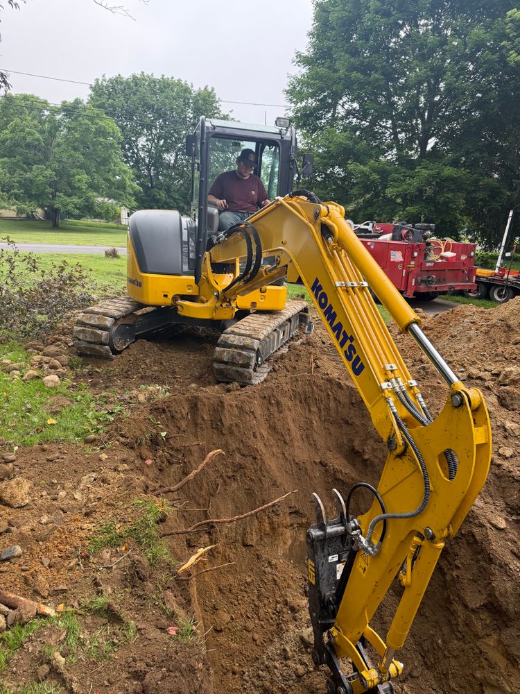 Mini and mid sized excavator service for DArcy  Cleveland & Sons Excavation LLC in Pawcatuck, CT
