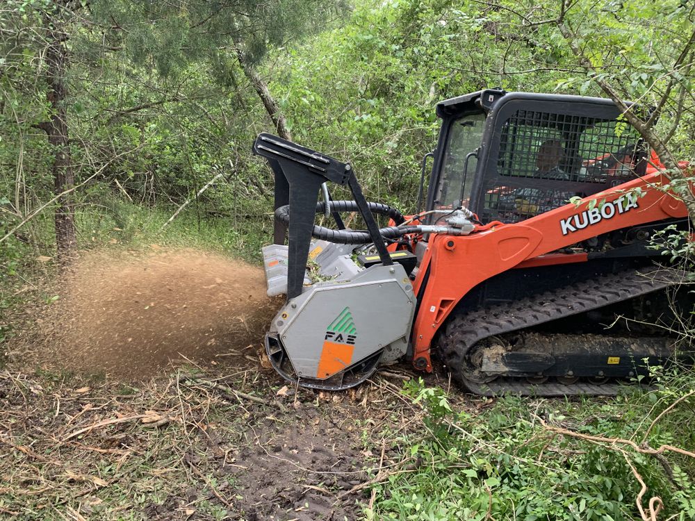 Our Forestry Mulching service efficiently clears land by turning unwanted vegetation into mulch, enhancing soil health and landscape appearance while minimizing environmental impact. Perfect for clearing lots or maintaining your property's aesthetics. for First Call Land Works & Excavation LLC in Putnam County, TN