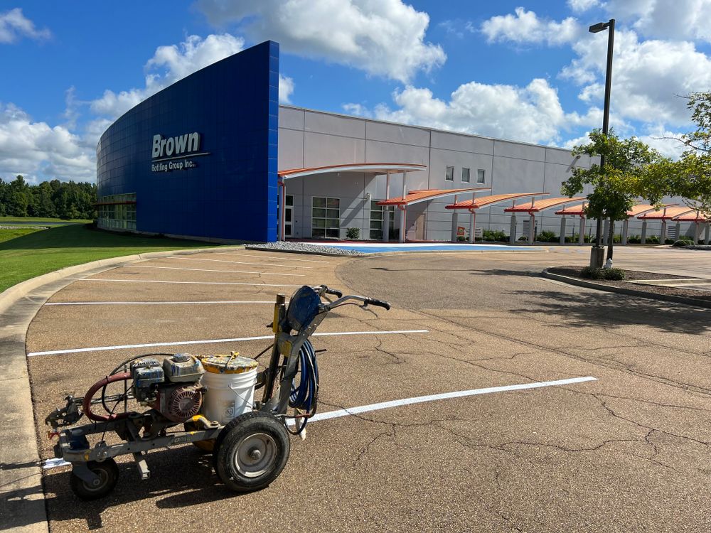 Parking Lot Striping for FunderFlow Commercial and Residential Pressure Washing Inc in Tupelo, MS