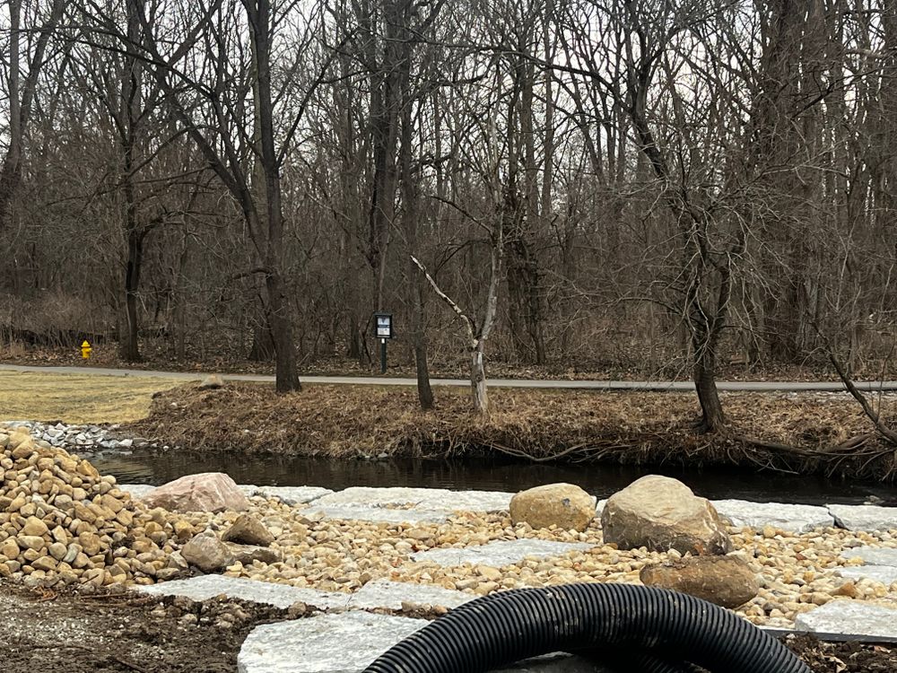 Our hardscaping services create durable, beautiful outdoor spaces with patios, walkways, retaining walls, and fire features that enhance your home's function, value, and curb appeal for years. for Stafford.Works in Brownsburg, IN