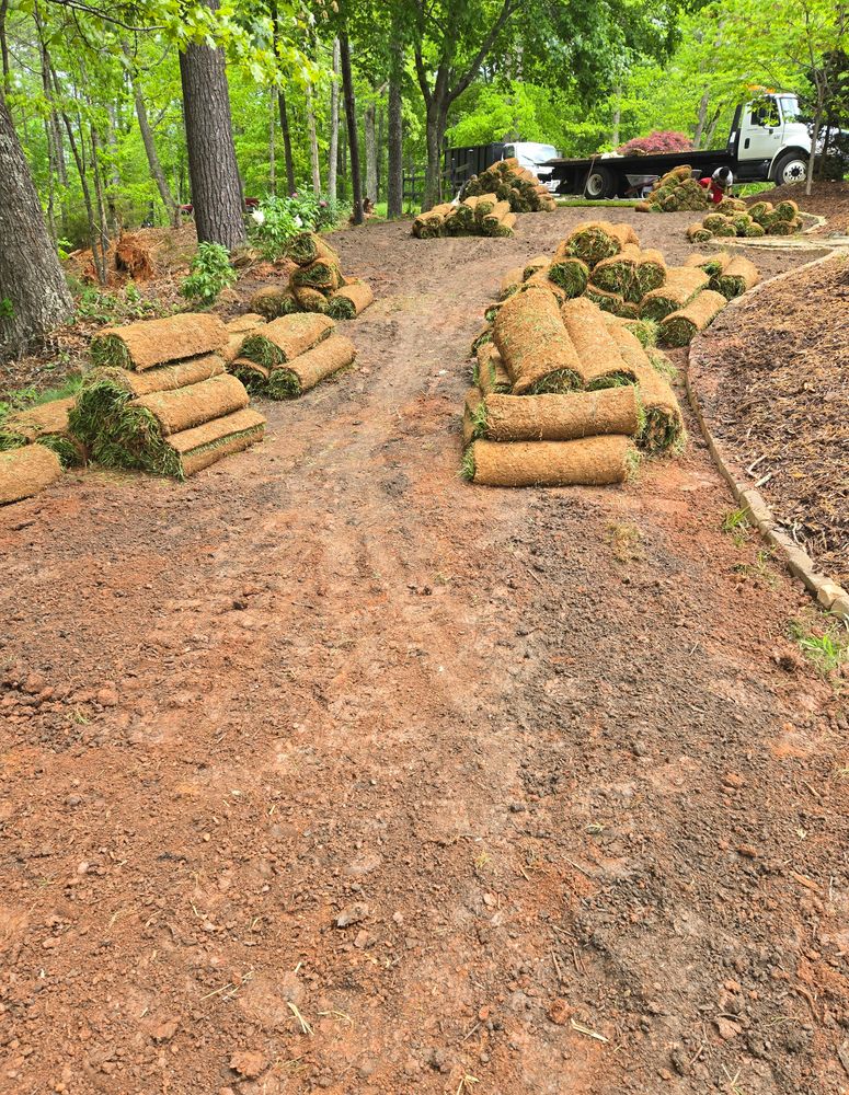 Sod installation  for C4 TrueVision Renovations in Asheville, NC