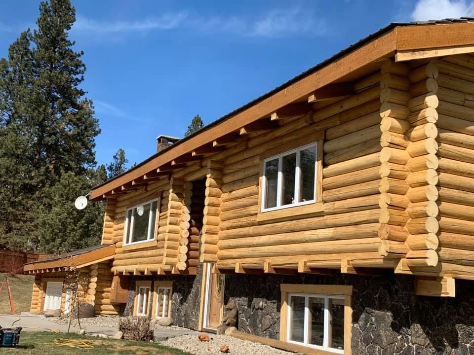 Log Home Restoration for True Blue Logworks LLC in Corvallis, MT