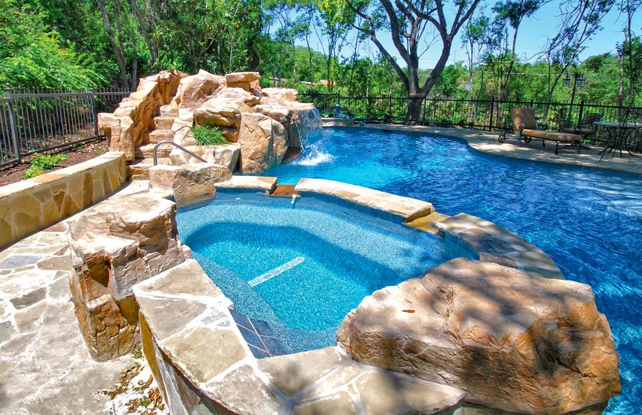 Enhance your outdoor oasis with our expert pool stone work. Our skilled team ensures durable, aesthetic finishes for any design. Discover the finest "pool service near me" to transform your backyard today! for Black Diamond Custom Pools LLC in Azle, TX