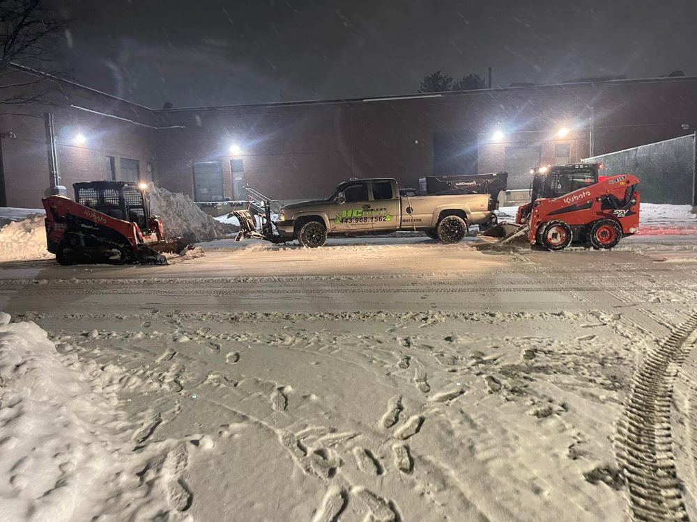 Enhance your home's curb appeal even in winter with our reliable snow plowing service, seamlessly maintaining the same dedication to quality as our renowned lawn mowing for year-round pristine property care. for Hurley's Cutz in Saint Leonard, MD