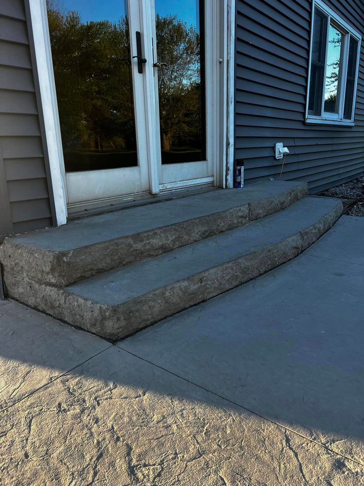 Our Stair Design & Installation service offers homeowners the opportunity to enhance their property with durable and stylish concrete stairs, expertly crafted to elevate the aesthetics and functionality of their home. for Wes The Concrete Guy in Elmore,  OH