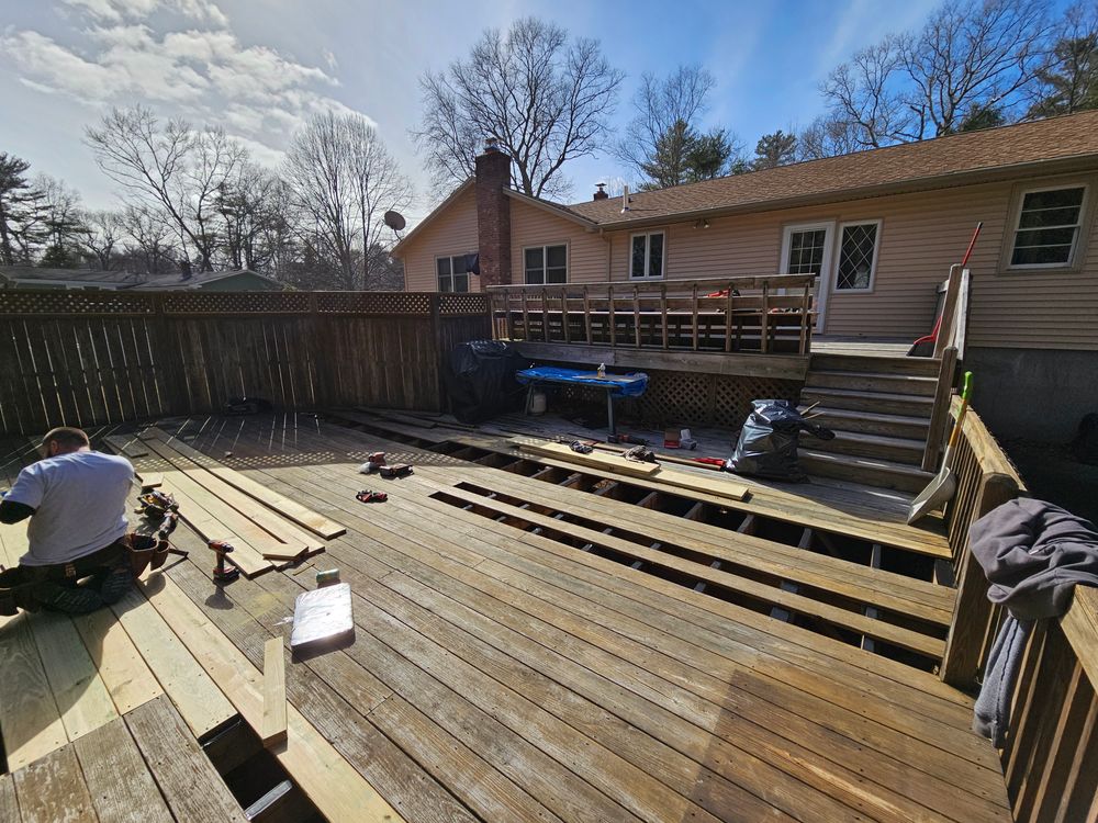 Prioritizing safety first, while enhancing the appearance of weathered or damaged decks to extend their lifespan and functionality, ensuring the longevity of your deck. for South Coast Decks LLC in Mansfield, MA