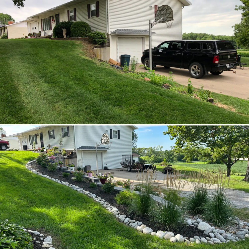 Before and After Transformations for Thomas' Lawn Care in Maryville, MO