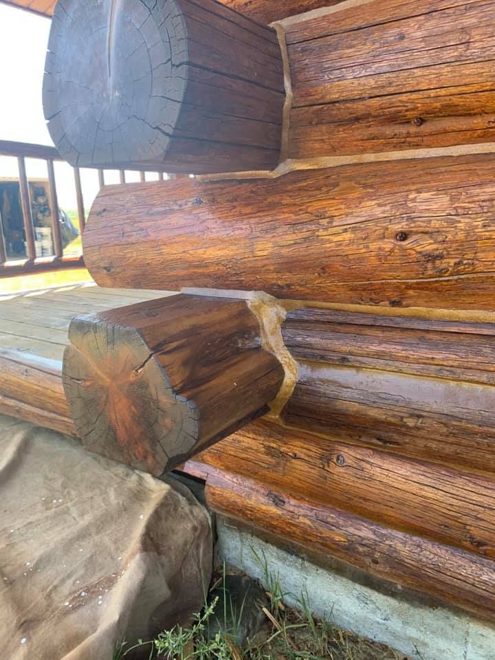Log Home Restoration for True Blue Logworks LLC in Corvallis, MT