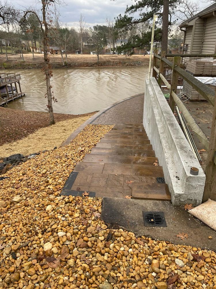 Before & After Retaining Wall for Rosales Landscaping LLC in Lake Gaston, North Carolina