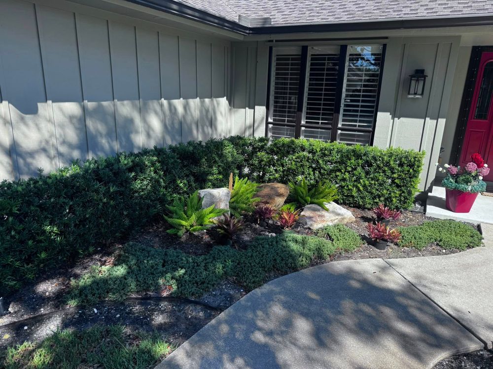 Enhance your garden's beauty with our Flower Bed Installation service, including expert mulch installation to improve soil health, conserve moisture, and add a polished look to your landscape. for Prestige Landscape Solutions in Vero Beach, FL