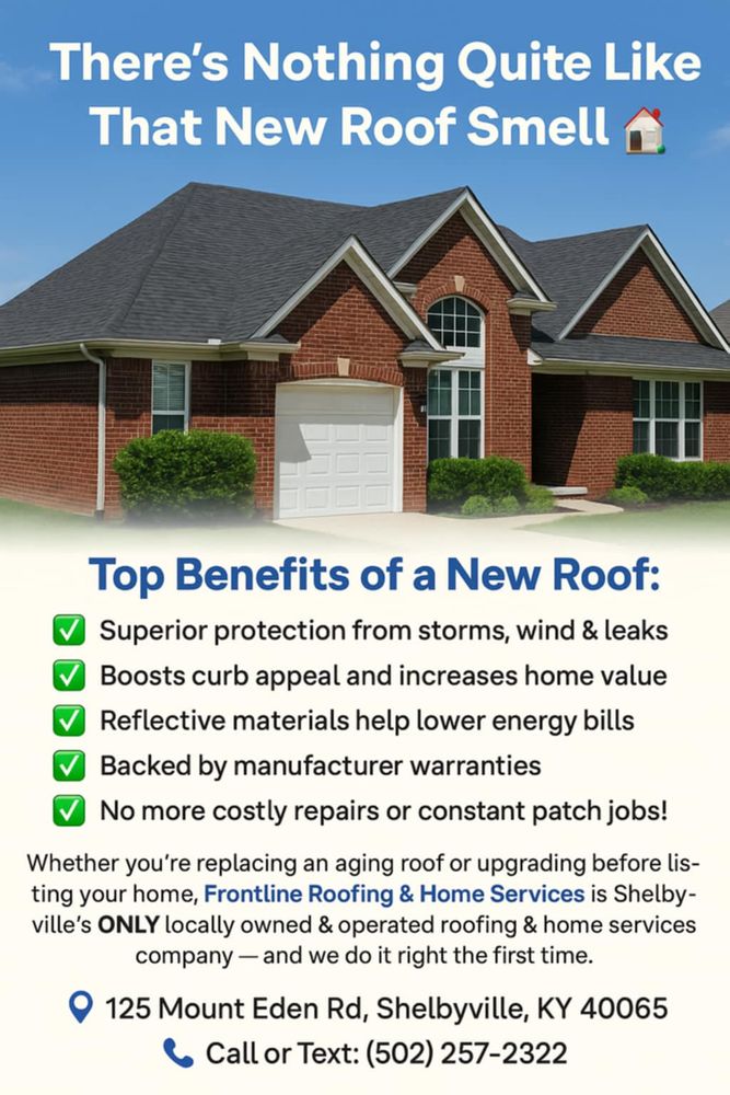 Roofing for Frontline Roofing & Home Services in Shelbyville, KY