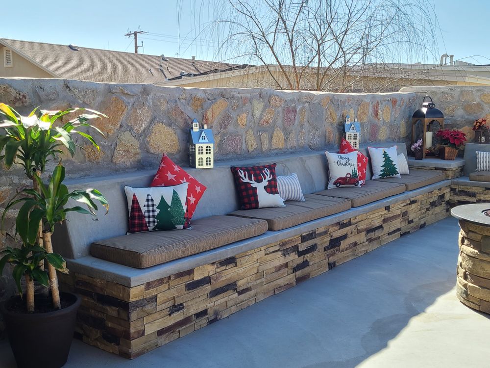 Residential Concrete Bench for ADM Landscaping & Irrigation LLC in El Paso,  TX