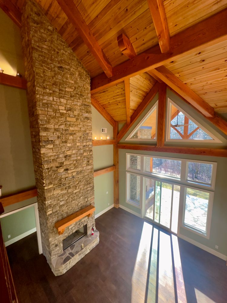 Mountain Style Timber Frame for Emfinger Custom Builders LLC in Pine Mountain, GA