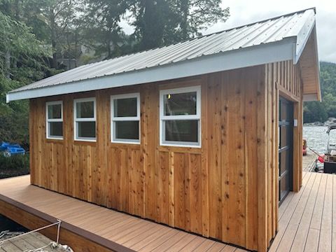 Boat house for The Baskins Sawmill in Port Angeles,  WA