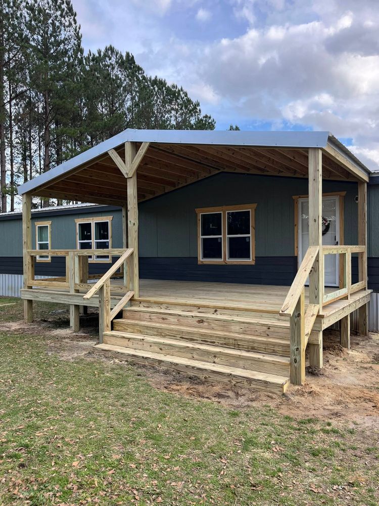 Transform your outdoor space with our deck & patio installation service, delivering custom-built beauty, lasting durability, and seamless construction that enhances comfort, functionality, and home value for years to come. for Thin Blue Line Ventures in Bonifay, FL