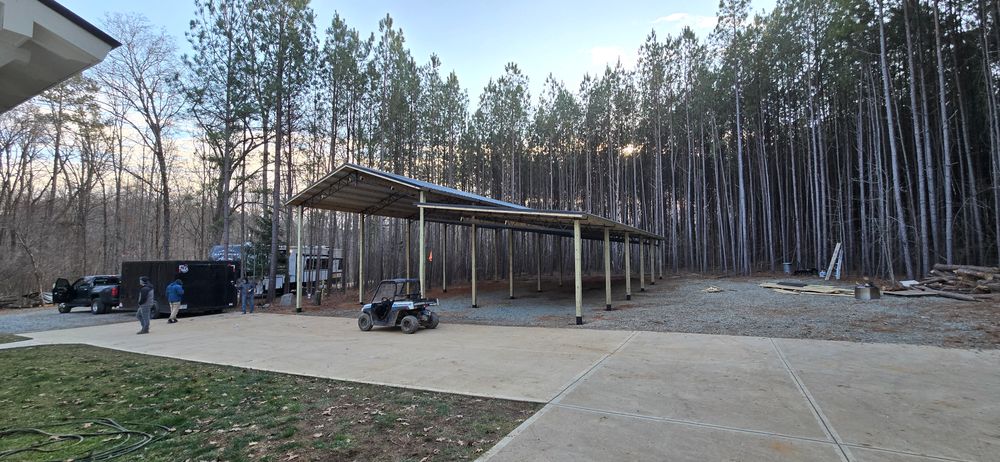 Steel Truss Pole Barns for Platinum Outdoor Services LLC in Conover, NC