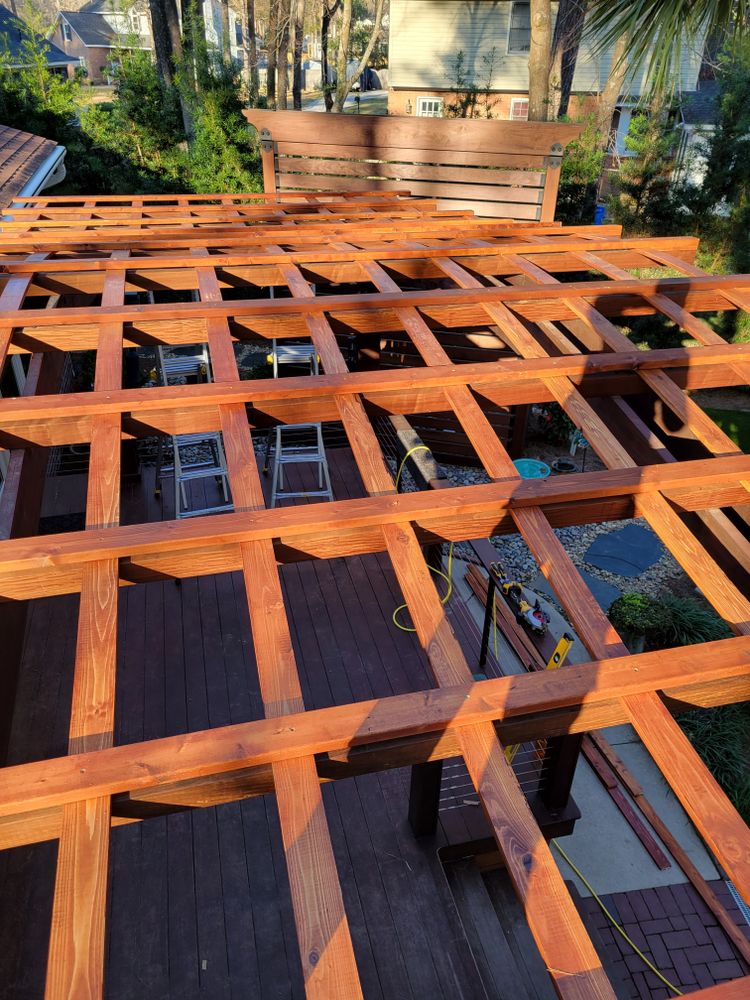 Ipe deck and trellis  for GVL Renovations in Greenville, SC