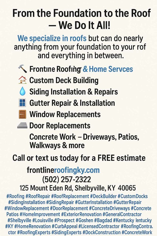 Other Services for Frontline Roofing & Home Services in Shelbyville, KY