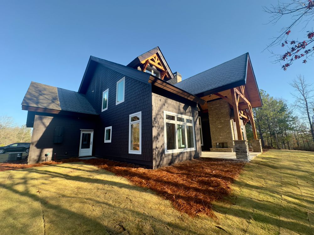 Mountain Style Timber Frame for Emfinger Custom Builders LLC in Pine Mountain, GA