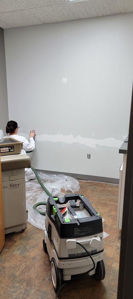 We use dust extraction and HEPA-certified filters to offer completely dustless sanding. Fixing drywall looks easy on YouTube but it takes expertise to ensure the patch is not visible and blends in with the wall. We have years of expertise in fixing patches from small to large. for Hearts & Hands Painting in Boone, KY