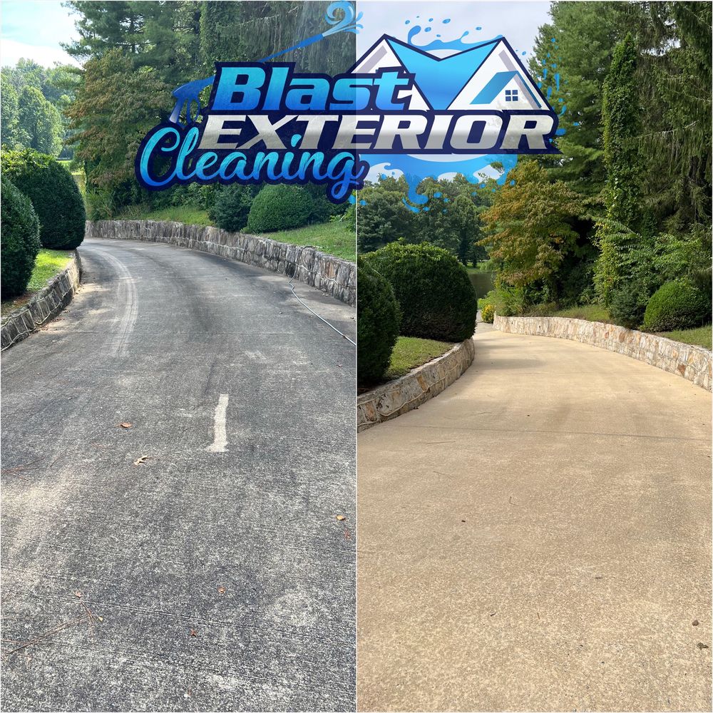 Our Concrete Cleaning service utilizes powerful pressure washing techniques to effectively remove dirt, grime, and stains from your home's concrete surfaces for a fresh and revitalized appearance. for Blast Exterior Cleaning in  Hendersonville, NC