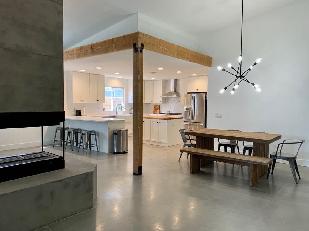 Satin look polished concrete floors  for Surface FX in La Quinta, CA