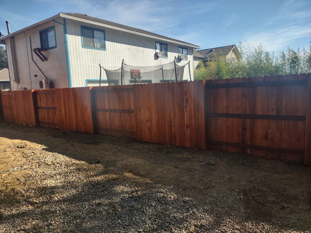 Design and construction of wood, vinyl, and steel fencing from grade work to finish product. for Austin LoBue Construction in Cottonwood, CA