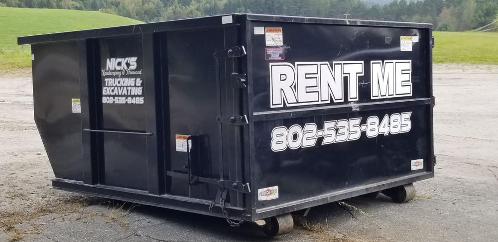 We offer convenient and affordable dumpster rentals for your cleaning needs, making it easy to dispose of unwanted waste, debris, and other materials from your home improvement projects. for Nick's Landscaping & Firewood in Sutton , VT