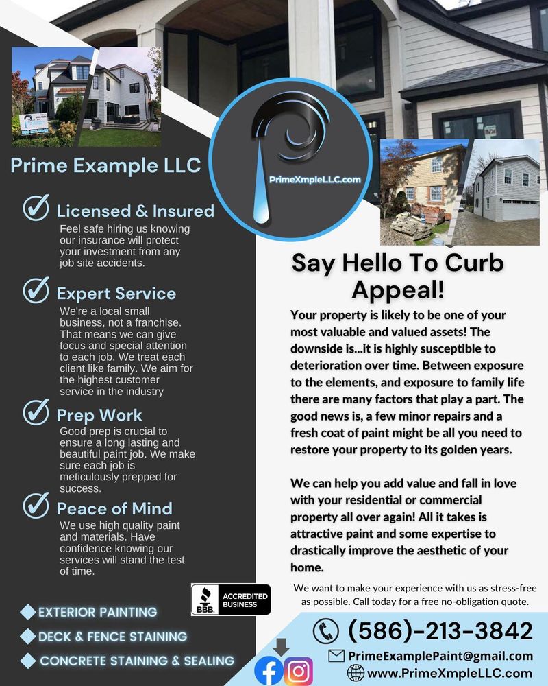 Exterior Painting for Prime Example Painting LLC in Detroit, MI