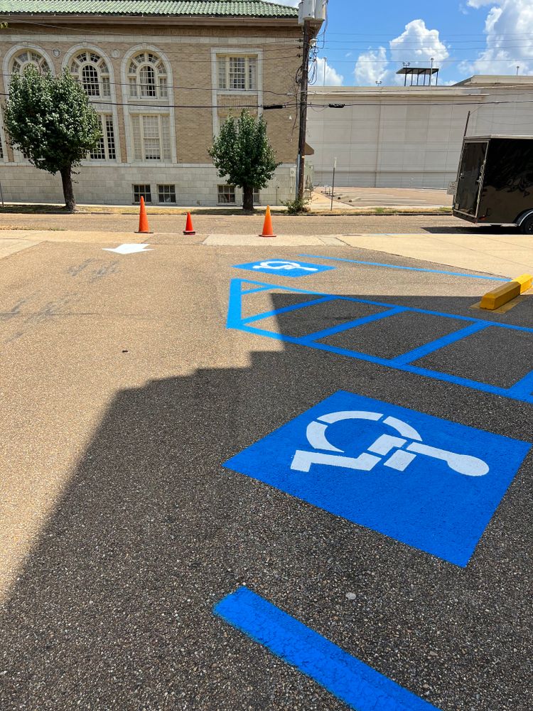 Parking Lot Striping for FunderFlow Commercial and Residential Pressure Washing Inc in Tupelo, MS