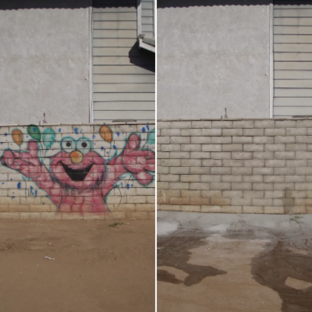 Our graffiti removal service restores walls, fences, and exterior surfaces quickly and safely, removing paint without damage while improving curb appeal through expert pressure washing and professional hardscape cleaning. for Reliable Powerwash & Property Services in Norco, CA