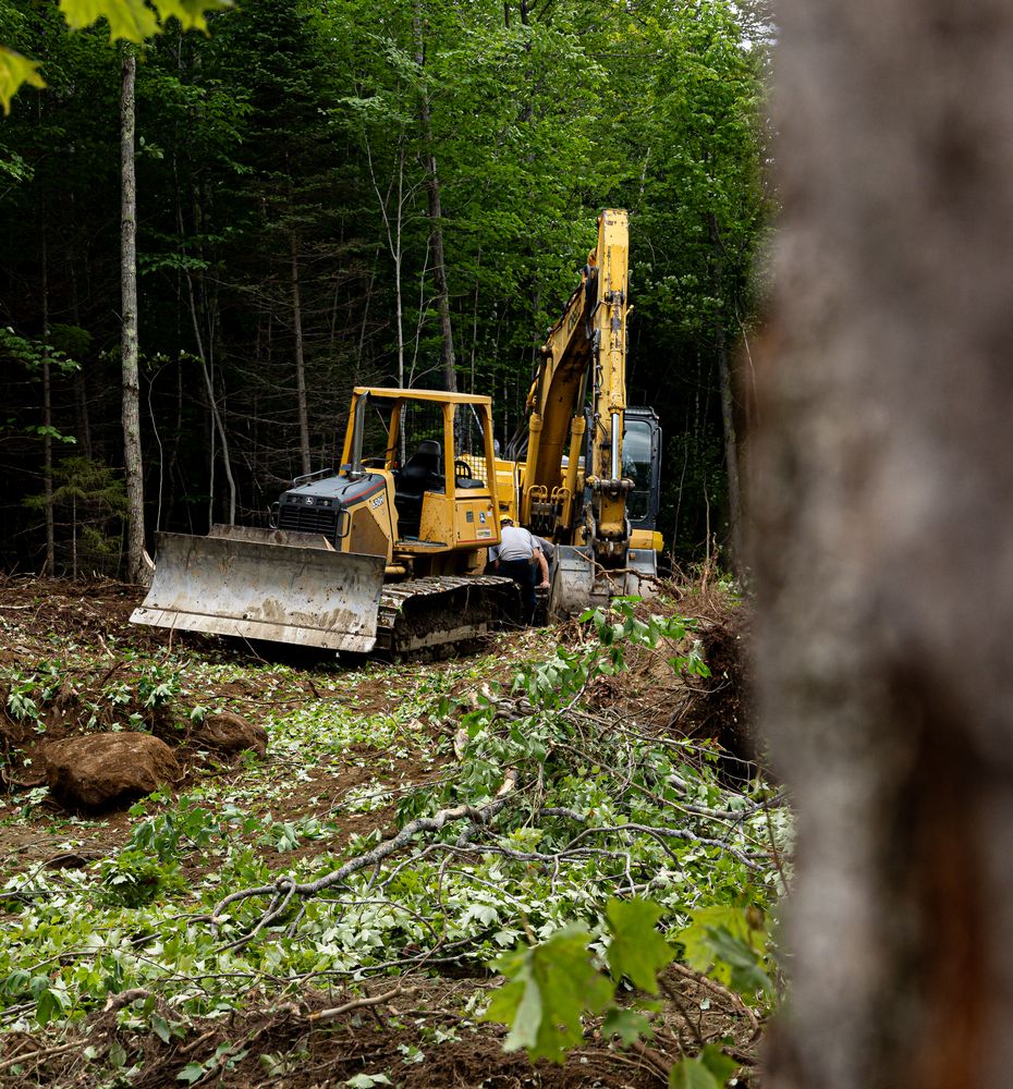 Carving a Pond into a Mountain Side for Andy Naylor Excavation in Johnson, VT