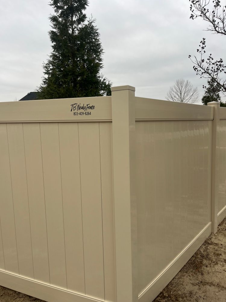 Vinyl fence  for JB Nealy Fence in Elgin, SC